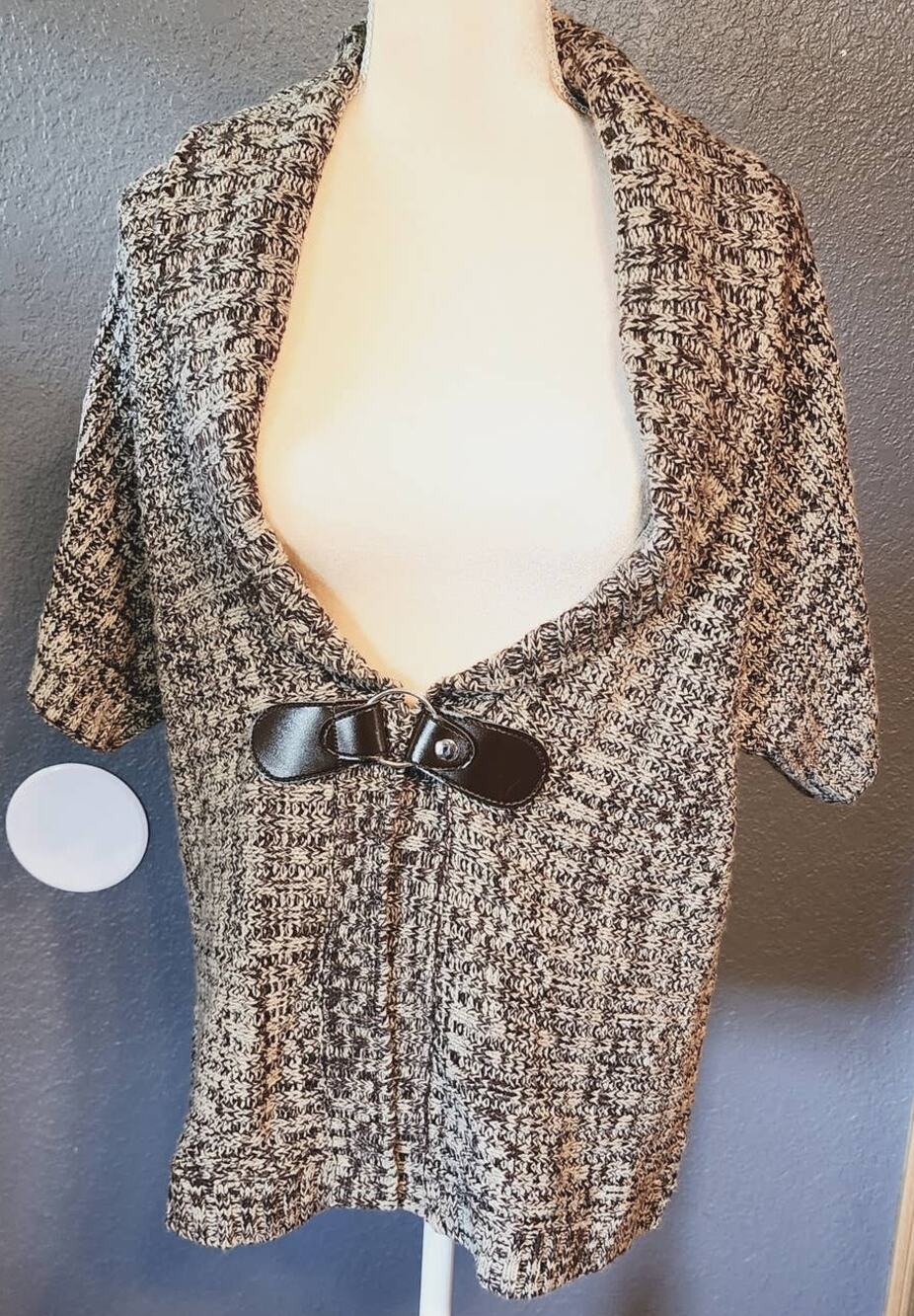 Indigo Women's short sleeve Knit Cardigan Sweater Size XL